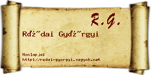 Rédai Györgyi névjegykártya